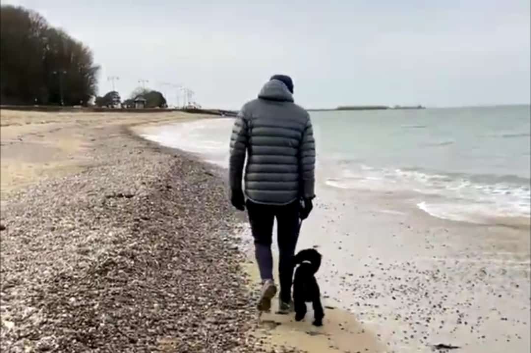 Walking a puppy